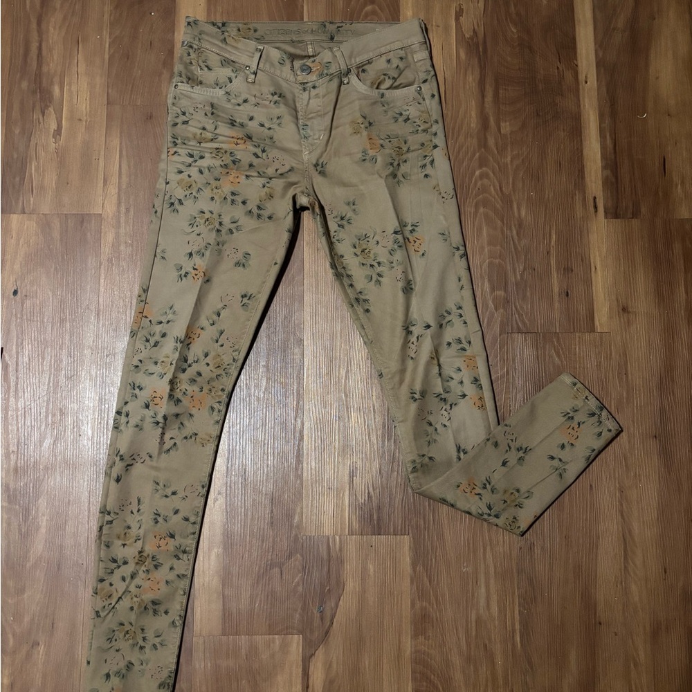 Floral Print Skinny Pants